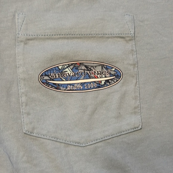 Vineyard Vines Men’s Light Blue Pocket Short Sleeve T-Shirt Size Large - Picture 6 of 12